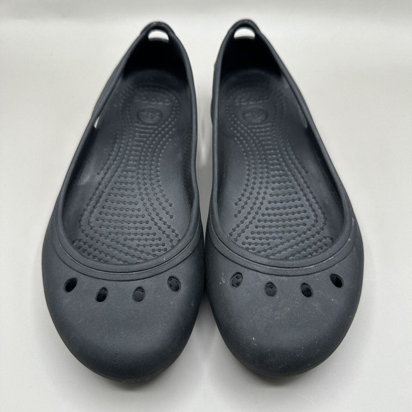 Crocs At Work Womens Kadee Black Slip Resistant Comfort Ballet Flat Size 6 - Picture 3 of 6